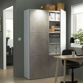 IKEA Besta 39421660 Beyaz-Açık Taş Dolap