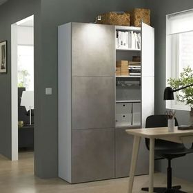 IKEA Besta 39421660 Beyaz-Açık Taş Dolap