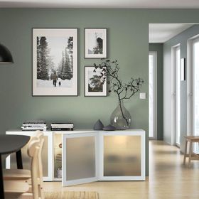 IKEA Besta 39488820 Beyaz-Buzlu Cam Dolap