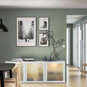 IKEA Besta 39488820 Beyaz-Buzlu Cam Dolap