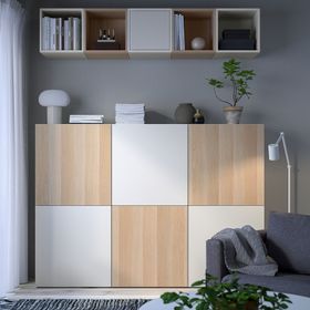 IKEA Besta 89476805 Beyaz Meşe Görünümlü Dolap