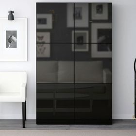 IKEA Besta 99195975 Venge-Parlak Cila Siyah Füme Cam Dolap
