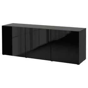IKEA Besta Venge Parlak Cila Siyah 120x42x193 CM Dolap Kombinasyonu