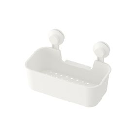 IKEA Beyaz Duş Sepeti Kare Banyo Raf Vantuzlu 28x17x17 cm Banyo Rafı