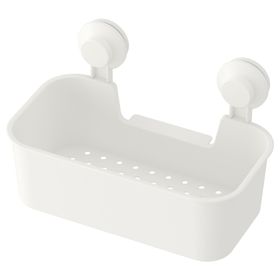 IKEA Beyaz Duş Sepeti Kare Banyo Raf Vantuzlu 28x17x17 cm Banyo Rafı