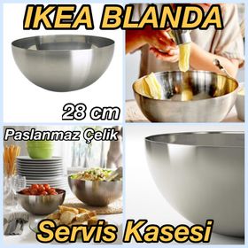 IKEA Blanda Blank Paslanmaz Çelik 28 cm Servis Kasesi
