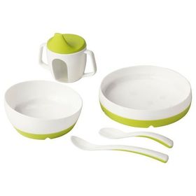IKEA Börja Smaglı Beyaz Yeşil Yemek Seti