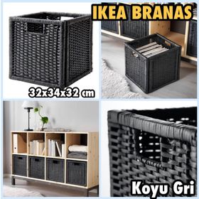 IKEA Branas Koyu Gri 32x34x32 cm Sepet