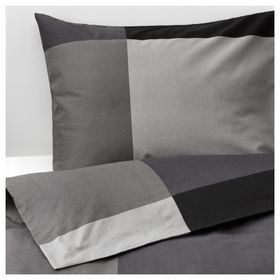 IKEA Brunkrissla Siyah Çıtçıtlı Çift Kişilik Nevresim Takımı