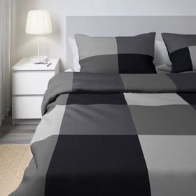IKEA Brunkrissla Siyah Çıtçıtlı Çift Kişilik Nevresim Takımı