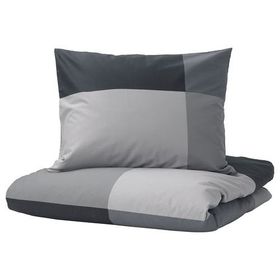 IKEA Brunkrissla Siyah Çıtçıtlı Çift Kişilik Nevresim Takımı