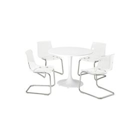 IKEA Docksta Tobias Beyaz 4 Sandalyeli Mutfak Masası Takımı