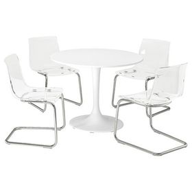 IKEA Docksta Tobias Beyaz 4 Sandalyeli Mutfak Masası Takımı