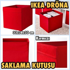 IKEA Dröna Kırmızı 33x38x33 cm Kutu