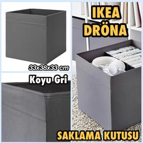 IKEA Dröna Koyu Gri 33x38x33 cm Kutu