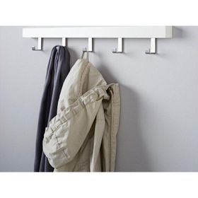 IKEA Duvar Askısı 5 Kancalı 60x4x8 cm Kapı Askısı Askılık Ahşap Beyaz Renk Portmanto