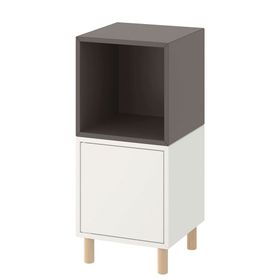 IKEA Eket 19386078 Beyaz-Koyu Gri Dolap