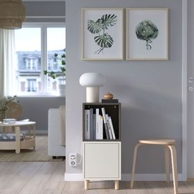 IKEA Eket 19386078 Beyaz-Koyu Gri Dolap
