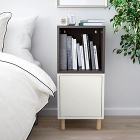 IKEA Eket 19386078 Beyaz-Koyu Gri Dolap