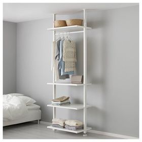 IKEA Elvarli Beyaz 92x51x222-350 cm Açık Dolap