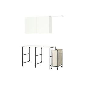 IKEA Enhet Antrasit Beyaz 139x63.5 cm Çamaşır Odası ve Banyo İçin Raf Kombinasyonu