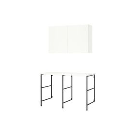 IKEA Enhet Antrasit Beyaz 139x63.5x90.5 cm Çamaşır Odası ve Banyo İçin Raf Kombinasyonu
