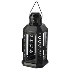 IKEA Enrum - Siyah - 22 cm Fener Mumluk