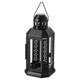 IKEA Enrum - Siyah - 22 cm Fener Mumluk