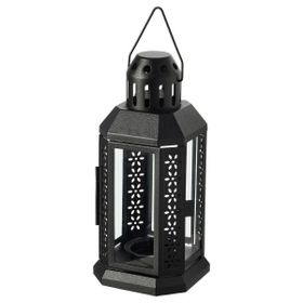 IKEA Enrum - Siyah - 22 cm Fener Mumluk