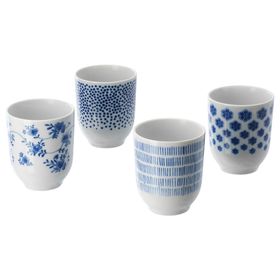 IKEA Entusıasm Mavi Beyaz 22 cl Bardak Seti