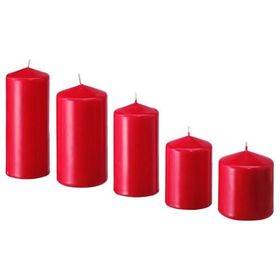 IKEA Fenomen Kırmızı 5 Adet Blok Mum