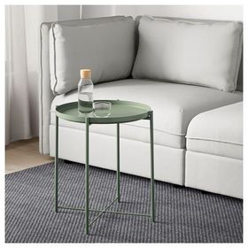 IKEA Gladom Koyu Yeşil 45x53 cm Tepsili Sehpa