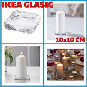 IKEA Glasig Cam 10x10 cm Mum Tabağı