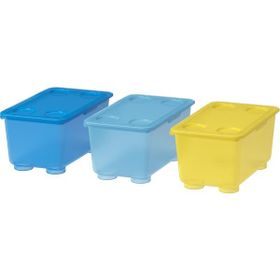 IKEA Glis Sarı-Mavi 17x10 cm Kapaklı Kutu