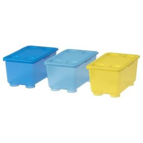 IKEA Glis Sarı-Mavi 17x10 cm Kapaklı Kutu