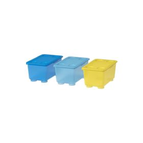 IKEA Glis Sarı-Mavi 17x10 cm Kapaklı Kutu