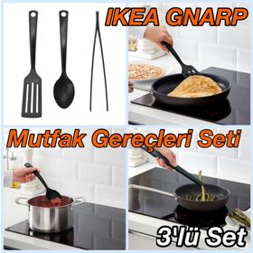 IKEA Gnarp Siyah Mutfak Gereçleri Seti