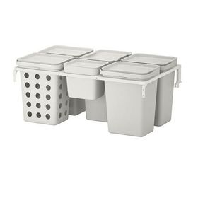 IKEA Hallbar Beyaz Açık Gri 42 lt Çöp Ayırma Çözümü
