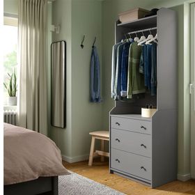 IKEA Hauga 80424967 Gri Dolap