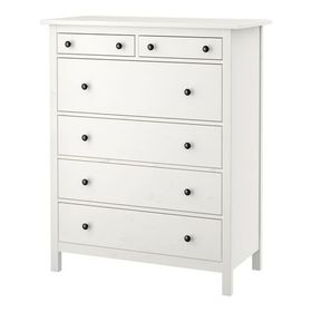 IKEA Hemnes Beyaz Vernik 108x130 cm 6 Çekmeceli Şifonyer
