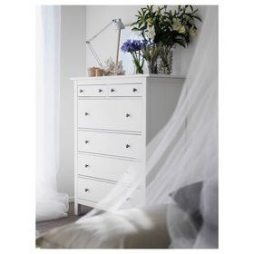 IKEA Hemnes Beyaz Vernik 108x130 cm 6 Çekmeceli Şifonyer