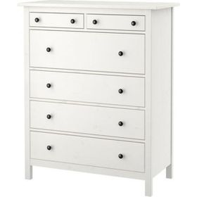 IKEA Hemnes Beyaz Vernik 108x130 cm 6 Çekmeceli Şifonyer