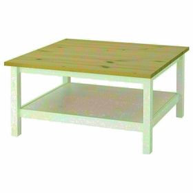 IKEA Hemnes Beyaz Vernik Açık Kahverengi 90x90 cm Orta Sehpa