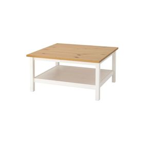 IKEA Hemnes Beyaz Vernik Açık Kahverengi 90x90 cm Orta Sehpa