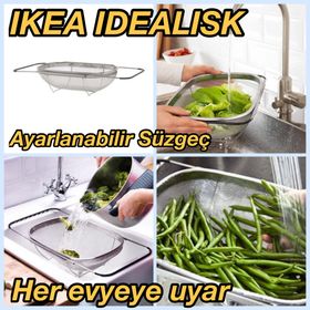 IKEA Idealisk Paslanmaz Çelik 34x23 cm Süzgeç