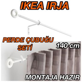 IKEA Irja Beyaz 140 cm Perde Çubuğu Seti