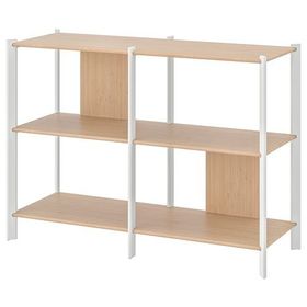 IKEA Jattesta 120x85 cm Beyaz Bambu Açık Raf Ünitesi