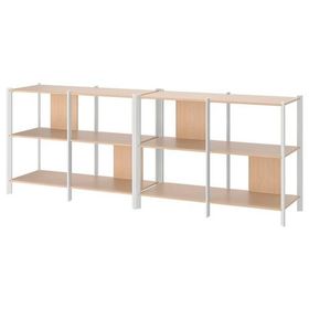 IKEA Jattesta 120x85 cm Beyaz Bambu Açık Raf Ünitesi