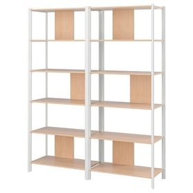 IKEA Jattesta 120x85 cm Beyaz Bambu Açık Raf Ünitesi