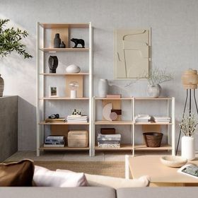 IKEA Jattesta 120x85 cm Beyaz Bambu Açık Raf Ünitesi